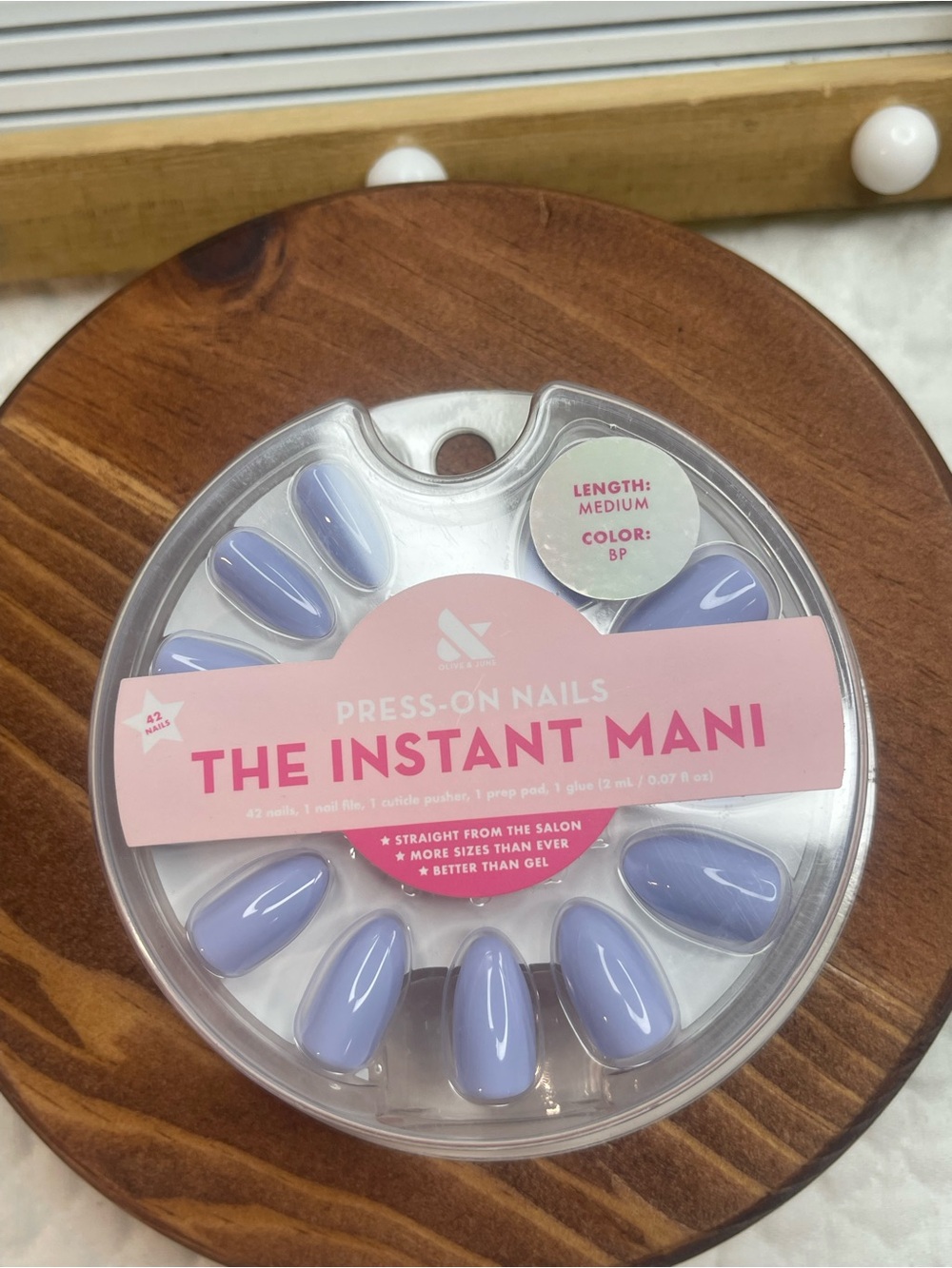 Olive & June The Instant Mani Press-On Nails Medium Lavender BP 42 Nails NEW